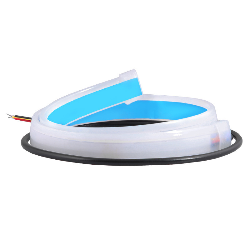 Ultra-thin Dual-Color Flowing LED Daytime Running Light Strip, Universal 12V Waterproof Silicone Car Headlight DRL, Dynamic Turn Signal Light, No-destructive Installation, 30/45/60cm for All Vehicles