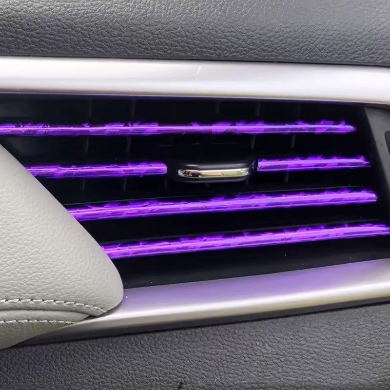 U Shape Electroplated Car Air Vent Decorative Strip, DIY Cuttable Auto Air Outlet Molding Trim, Anti-Aging Soft PVC Interior Modification Accessory, Universal Fit Horizontal Air Vents Only