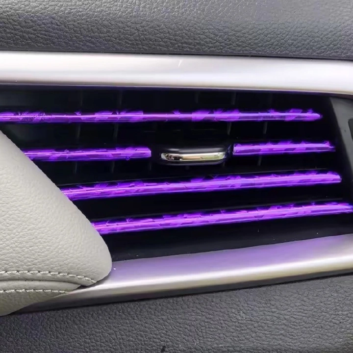 U Shape Electroplated Car Air Vent Decorative Strip, DIY Cuttable Auto Air Outlet Molding Trim, Anti-Aging Soft PVC Interior Modification Accessory, Universal Fit Horizontal Air Vents Only