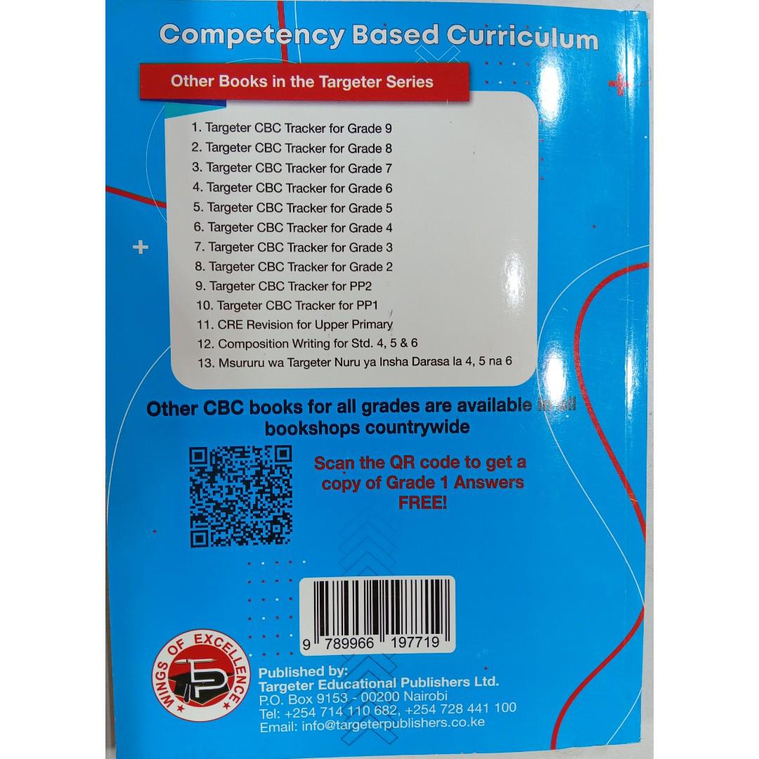 TARGETER CBC TRACKER GRADE 1 .....THE BEST REVISION BOOKS WITH ALL THE SUBJECTS OF G1 A PER THE CBC SYSTEM OF LEARNING.