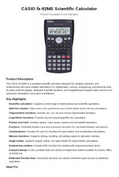 Original Casio fx 82 ms scientific calculator 1st edition with 240 functions / high school calculator approved by KNEC / General math scientific calculator