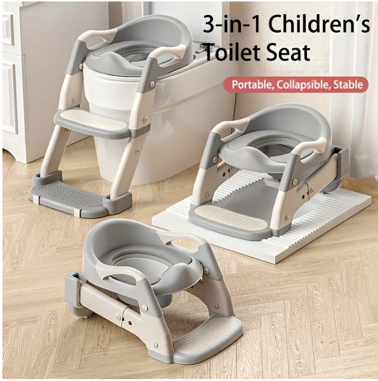 3 in 1 Potty Ladder for Kids – Toilet Training Seat with Adjustable Step Ladder Help your child transition from diapers to independent toilet use with this 3-in-1 Potty Ladder for Kids.