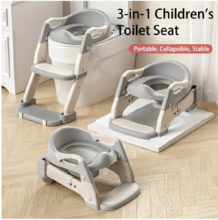 3 in 1 Potty Ladder for Kids – Toilet Training Seat with Adjustable Step Ladder Help your child transition from diapers to independent toilet use with this 3-in-1 Potty Ladder for Kids.