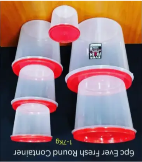 6-Pcs Ever Fresh Round Container Set Keep your food fresh and your kitchen organized with this versatile Ever Fresh Round Container Set. Perfect for storing grains, snacks, liquids, or any dry food