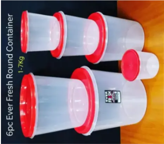6-Pcs Ever Fresh Round Container Set Keep your food fresh and your kitchen organized with this versatile Ever Fresh Round Container Set. Perfect for storing grains, snacks, liquids, or any dry food