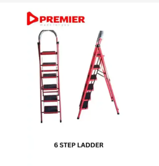 Multipurpose 5-6 Step Foldable Steel Stepping Ladder – Anti-Slip Wide Pedals, Heavy Duty Household Step Stool, Portable & Space Saving High quality and durable home use metallic.