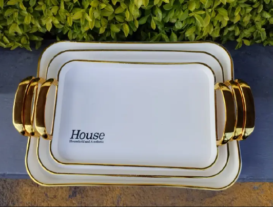 3PCS Acrylic Breakfast Trays Set Clear Serving Trays for Food Tea Coffee and Snacks Perfect for breakfast in bed, serving tea and coffee, snacks, fruits, desserts, or entertaining guests