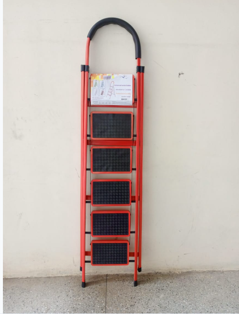 Multipurpose 5-6 Step Foldable Steel Stepping Ladder – Anti-Slip Wide Pedals, Heavy Duty Household Step Stool, Portable & Space Saving High quality and durable home use metallic.