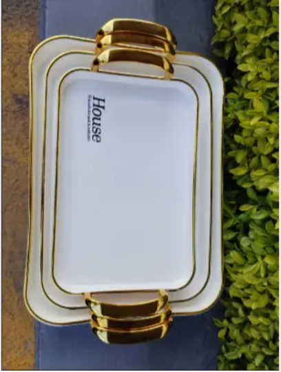 3PCS Acrylic Breakfast Trays Set Clear Serving Trays for Food Tea Coffee and Snacks Perfect for breakfast in bed, serving tea and coffee, snacks, fruits, desserts, or entertaining guests