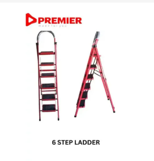 Multipurpose 5-6 Step Foldable Steel Stepping Ladder – Anti-Slip Wide Pedals, Heavy Duty Household Step Stool, Portable & Space Saving High quality and durable home use metallic.