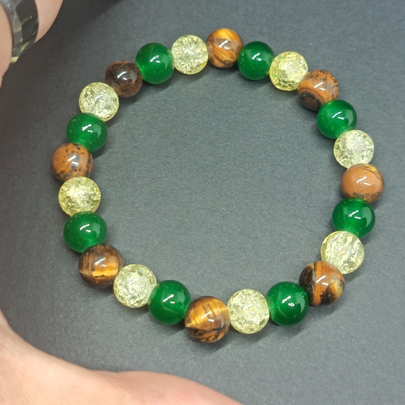 Luxury Fashion Hot Selling Bestseller New Chinese Style Bracelet Natural Citrine Aventurine & Malachite Energy Crystal Beaded Bracelet Lucky Wealth Stress Relief Gem Jewelry Unisex
