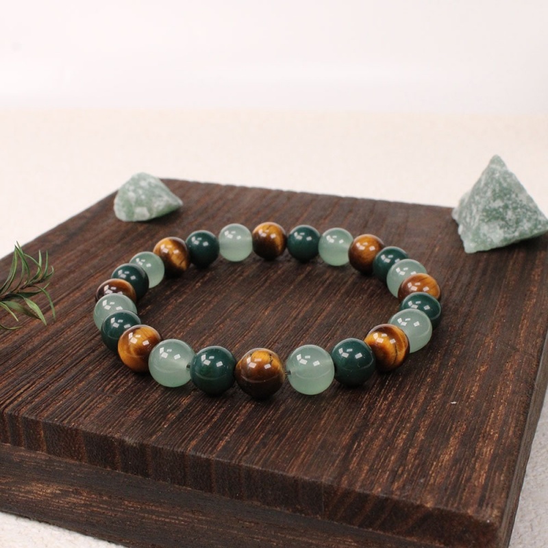 Luxury Fashion Hot Selling Bestseller New Chinese Style Bracelet Natural Citrine Aventurine & Malachite Energy Crystal Beaded Bracelet Lucky Wealth Stress Relief Gem Jewelry Unisex