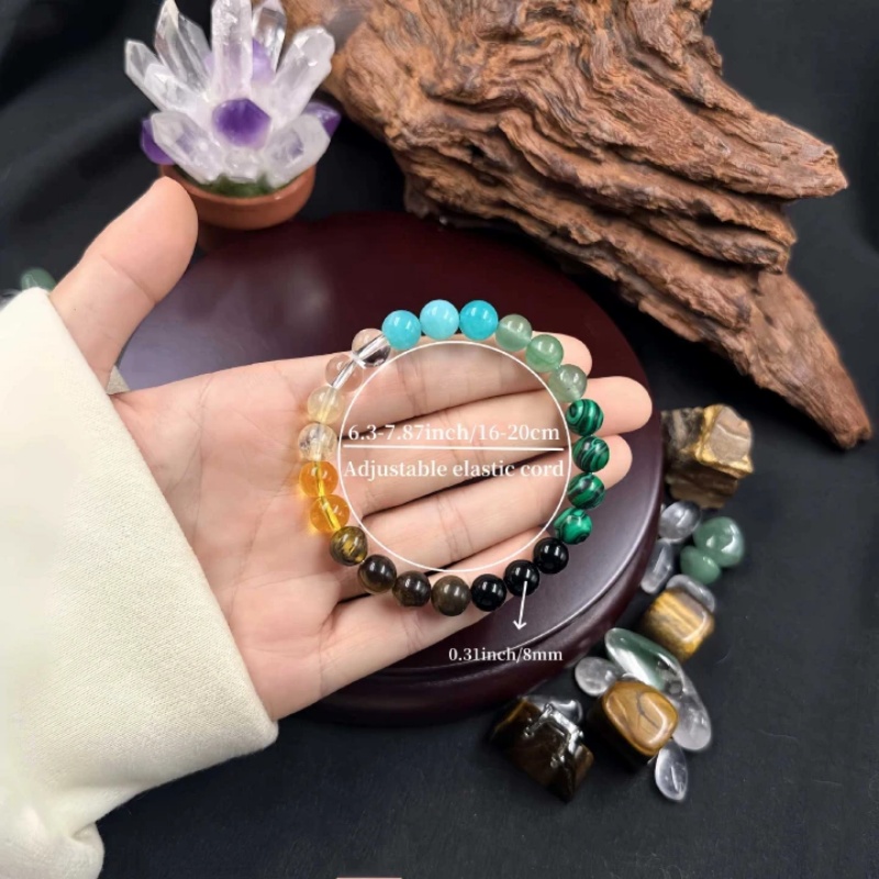 Luxury Fashion Hot Selling Bestseller New Chinese Style Bracelet Natural Citrine Aventurine & Malachite Energy Crystal Beaded Bracelet Lucky Wealth Stress Relief Gem Jewelry Unisex