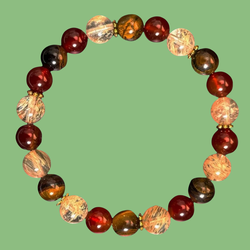 Luxury Fashion Hot Selling Bestseller New Chinese Style Bracelet Natural Citrine Aventurine & Malachite Energy Crystal Beaded Bracelet Lucky Wealth Stress Relief Gem Jewelry Unisex