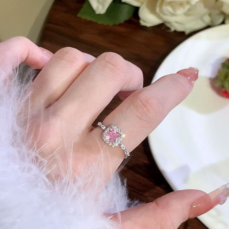 Hot‑selling High-End Wedding Imitation Moissanite Diamond Rings 6-Prong Solitaire Women’s Open Adjustable Couple Bands 1 Carat Zircon 925 Silver Rings for Men & Women Bulk Pack of 5pcs/set 10pcs/set