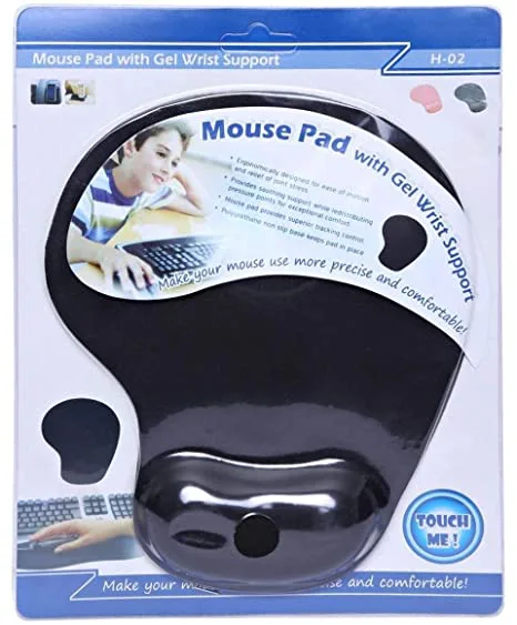 (NEW) Wrist Rest Comfort Gel Mouse Pad, Ergonomically Designed and Non-Slip Skid Resistant Black/Blue