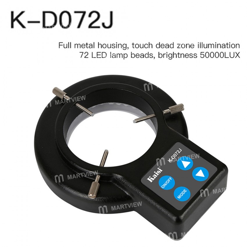 Kaisi K-D072J LED Microscope Ring Light 72 LED Adjustable Illuminator Lamp for Stereo Microscope PCB Soldering Repair