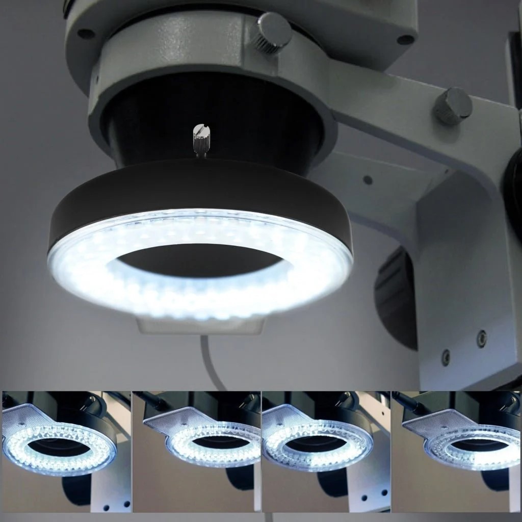 Kaisi K-D072J LED Microscope Ring Light 72 LED Adjustable Illuminator Lamp for Stereo Microscope PCB Soldering Repair