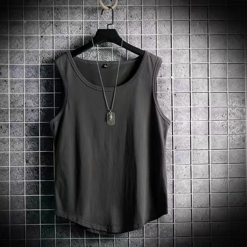 1 pc Men's vest, pure cotton, sports and fitness, sleeveless T-shirt, large size, extra-large, outer wear, waistcoat