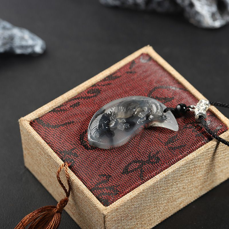 Lucky Couple Necklace Set – Chinese Ink Style Dragon & Phoenix Yin Yang Pendants | Unisex Protection Jewelry for Engagement, Anniversary, or Daily Wear