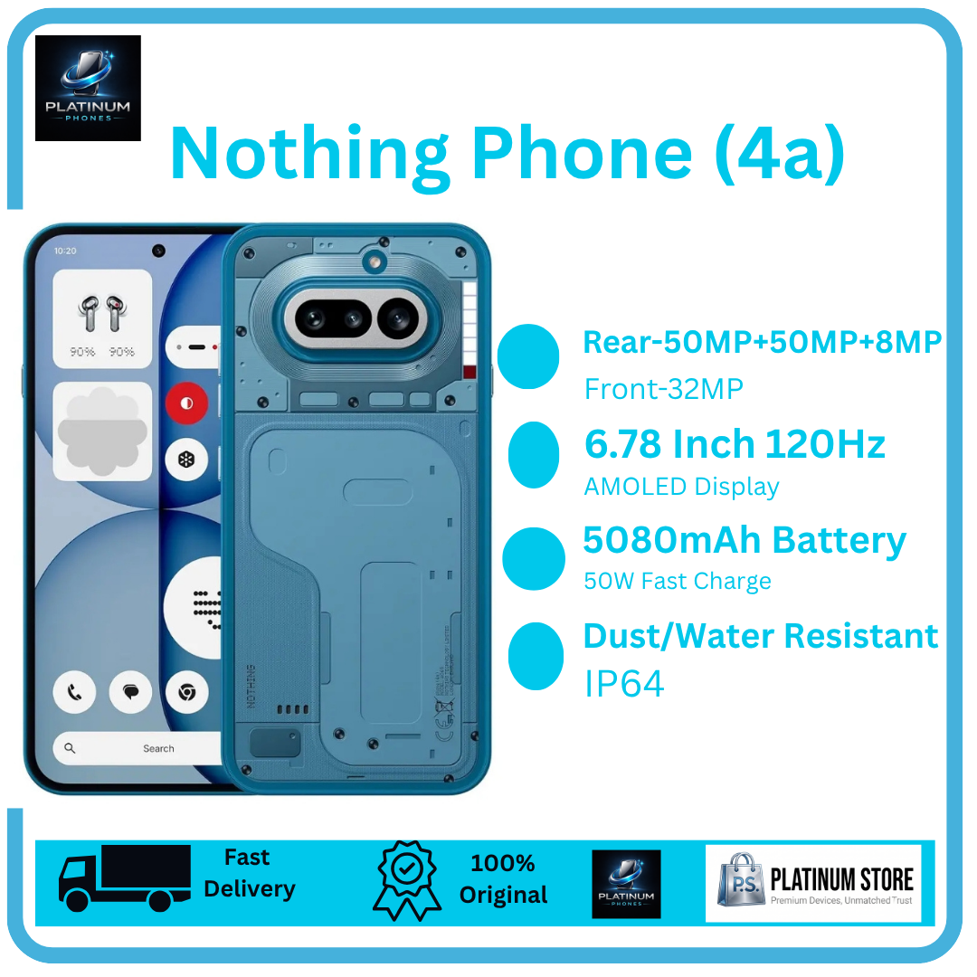 [Brand New🔥🔥] Nothing Phone 4A 256GB+8GB 6.78" AMOLED 120Hz Display Dual SIM 50+50+8MP Back Cameras 5080mAh Battery 50W Fast Charging Under-Display Fingerprint IP64 Rated Android Smartphone