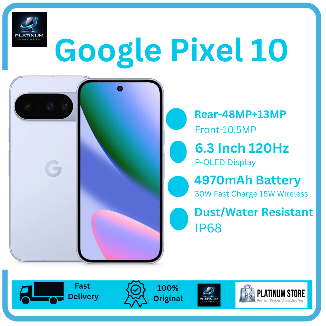 [Brand New] Google Pixel 10 256GB+8GB 6.3" P-OLED 120Hz Display 48+10.8+13MP Back Cameras 4970mAh Battery 30W Wired 15W Wireless Under-Display Fingerprint Tensor G4 SoC Dual SIM/e-SIM Smartphone