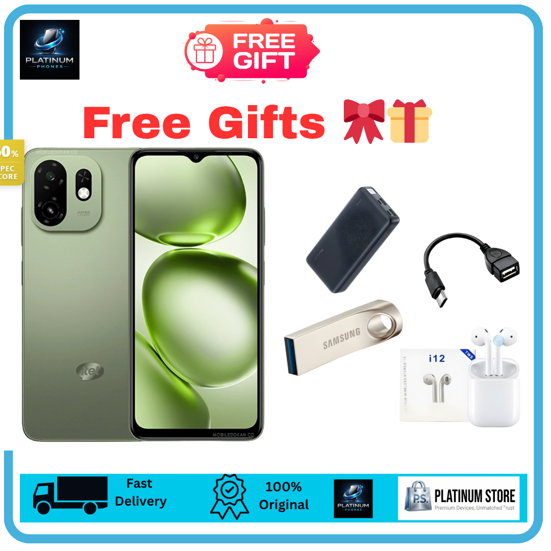 [Anniversary Sale] itel A100C 64GB+6(3+3)GB 6.6" IPS LCD 90Hz Display 8MP Camera Dual SIM 5000mAh Battery Fast Charging Drop Resistant Fingerprint Unlock Android 15 Smartphone itel A100 C