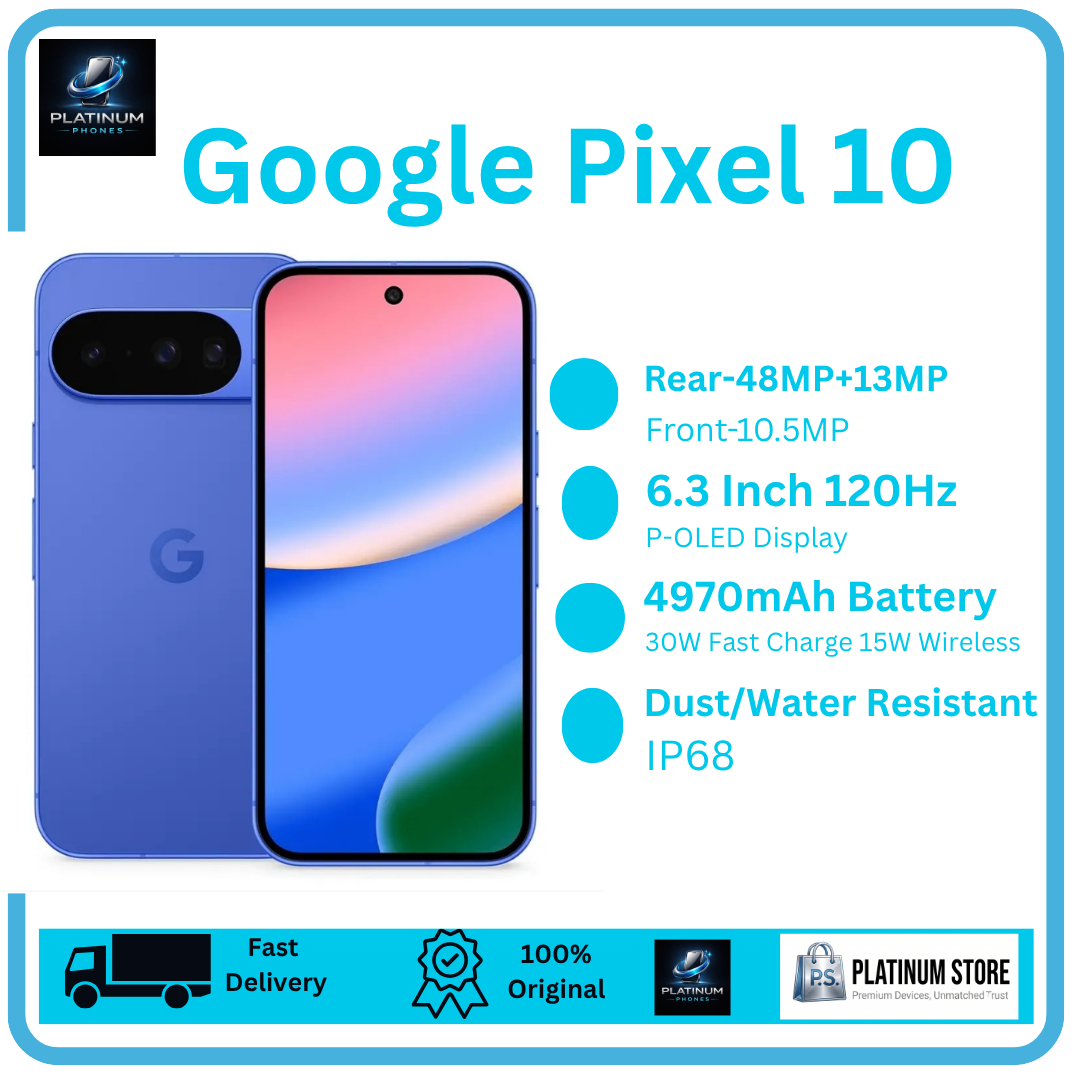 [Brand New] Google Pixel 10 256GB+8GB 6.3" P-OLED 120Hz Display 48+10.8+13MP Back Cameras 4970mAh Battery 30W Wired 15W Wireless Under-Display Fingerprint Tensor G4 SoC Dual SIM/e-SIM Smartphone