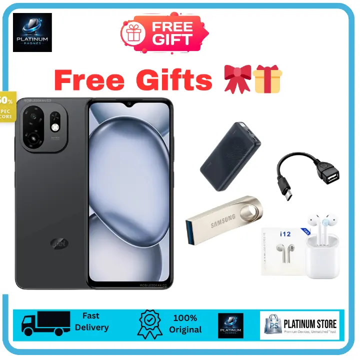 [Anniversary Sale] itel A100C 64GB+6(3+3)GB 6.6" IPS LCD 90Hz Display 8MP Camera Dual SIM 5000mAh Battery Fast Charging Drop Resistant Fingerprint Unlock Android 15 Smartphone itel A100 C