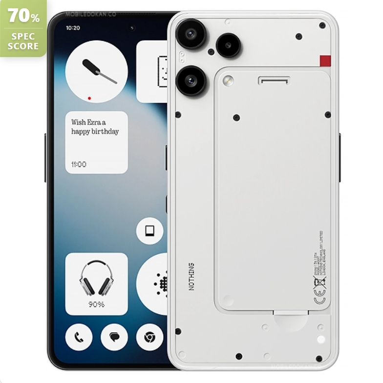 Nothing Phone (3a) Lite 256GB+8GB 6.77" AMOLED 120Hz Display 50+8+2MP Back Camera 5000mAh Battery 33W Fast Charging Dual SIM IP54 Rated Under-Display Fingerprint 16MP Selfie Smart AI Smartphone