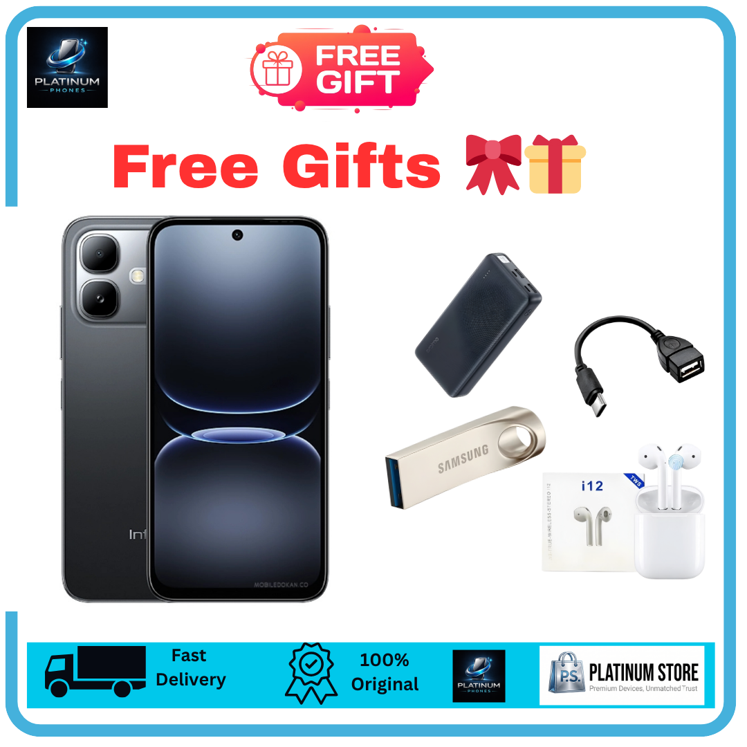 [Anniversary Offer] Infinix Smart 20 128GB+8(4+4)GB 6.78" IPS LCD 120Hz Display 8MP Camera 5200mAh Battery 15W Fast Charging Dual SIM IP64 Rated Fingerprint Unlock MTK Helio G81 Ultimate Smartphone
