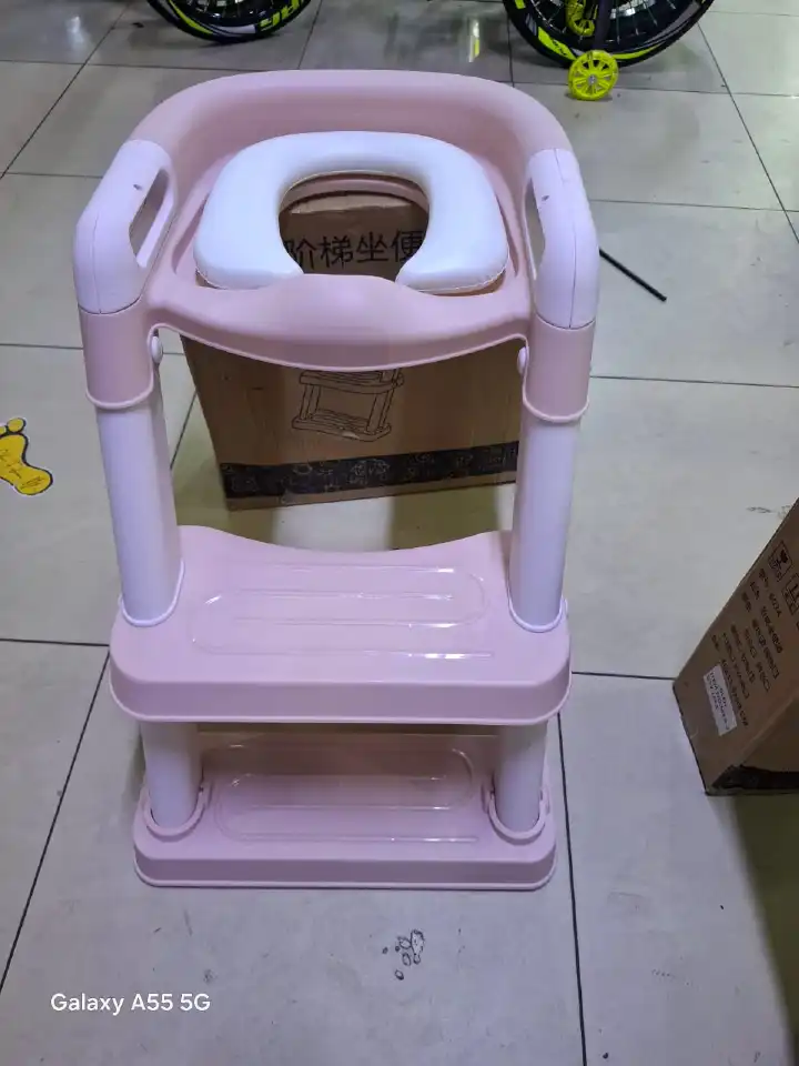Kids Toilet Ladder Step Stool – Adjustable Potty Training Seat with Safety Handles, Non-Slip Steps, Comfortable Toilet Trainer for Toddlers