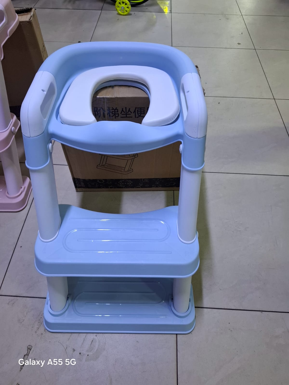 Kids Toilet Ladder Step Stool – Adjustable Potty Training Seat with Safety Handles, Non-Slip Steps, Comfortable Toilet Trainer for Toddlers
