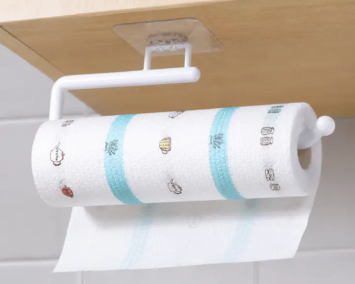 Premium Adhesive Under-Cabinet Paper Towel Holder – Space-Saving Wall & Cabinet Mounted Kitchen Roll Holder with No-Drill Installation for Paper Towels, Tissue Rolls & Cleaning Rolls