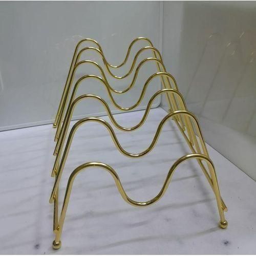 Gold Stainless Steel Pot Lid/ Plate Holder Plate Stand sturdy and durable, 

wear‑resistant and rust‑proof.

With non‑slip foot pads at bottom to prevent rack from moving and protect the table from be