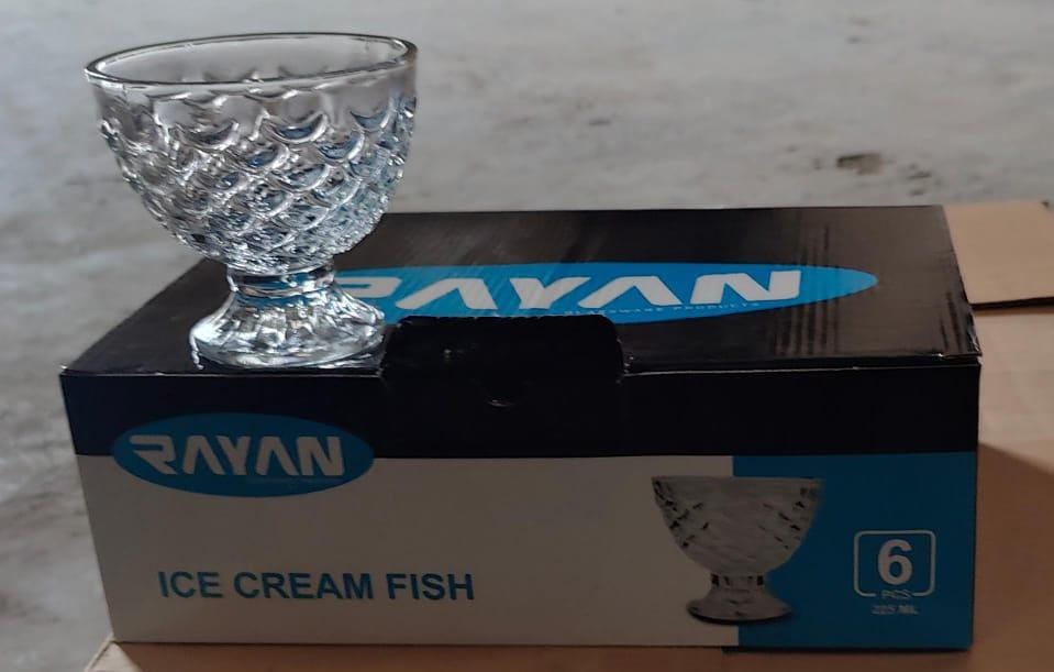 DESSERT/ICE CREAM BOWL DESSERT/ICE CREAM BOWL,6PCS Elegant clear glass bowls designed in a stylish fish shape
✨ Ideal for serving ice cream, desserts, fruits, custards, and snacks
✨ Made from quality