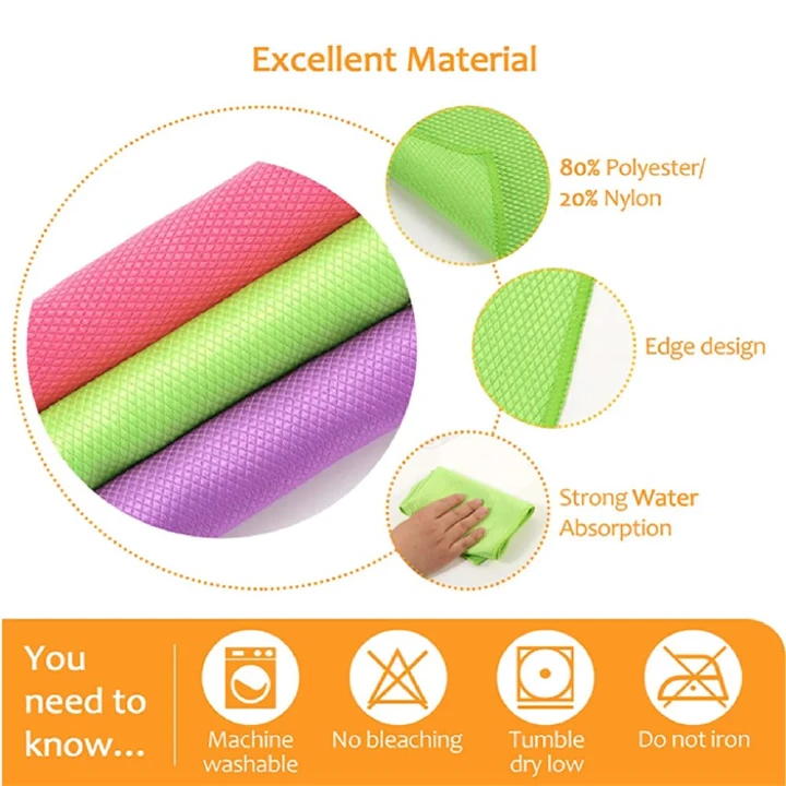 5pcs Fish Scale Microfiber glass Cleaning Cloth, Glass Nanoscale Cleaning Cloth, Wave Pattern, Rag for Washing home Windows, Mirrors, car window cleaning cloth, side mirrors, glass cup cleaning cloth
