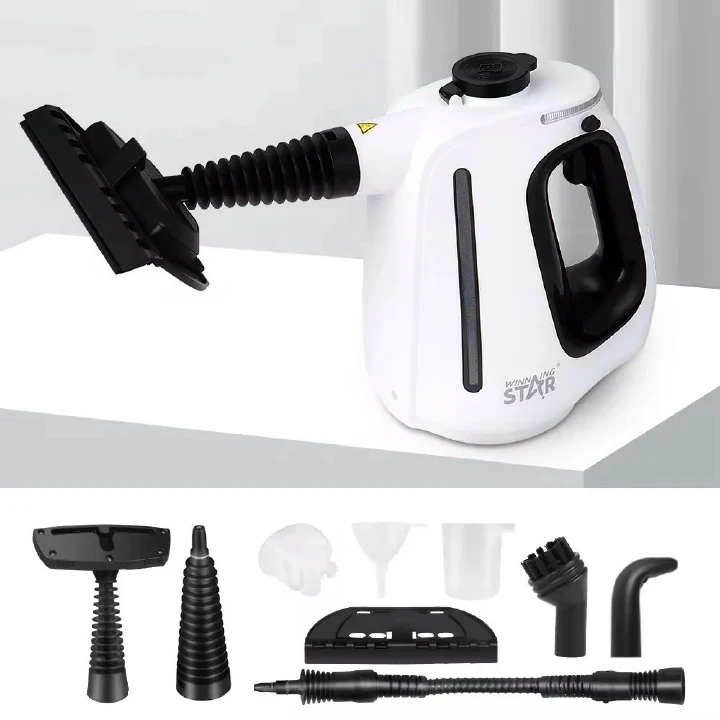 1350W Handheld Steam Cleaner with 15-Piece Accessories (Including Mop) and 18.6 fl oz Tank, 3 Bar Dirt-Free Steamer for Floors, Cars, Upholstery, and Multi-Surface Home Cleaning