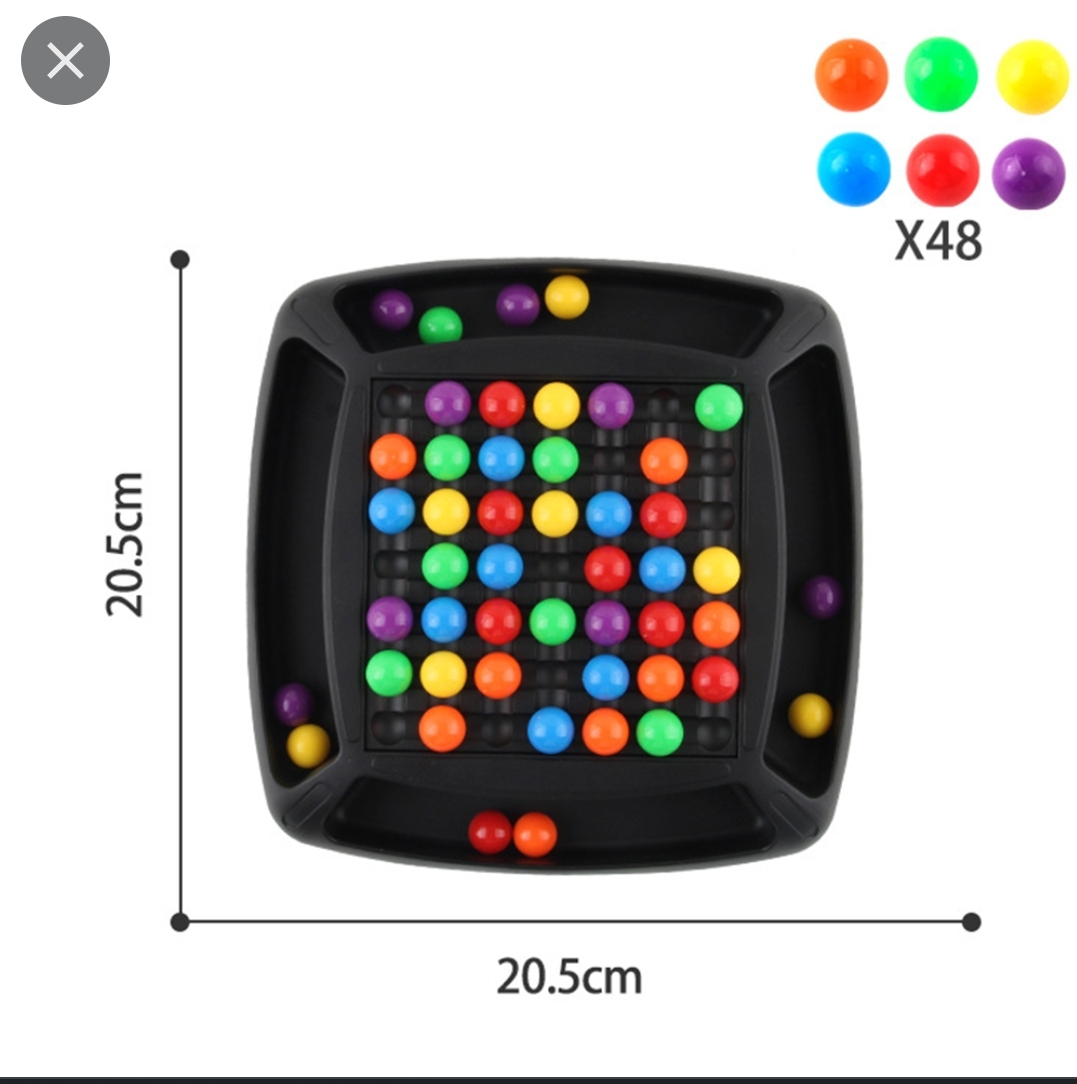 48 ball Puzzle Magic Chess Board Games Rainbow Ball Elimination Toy ,Logical Thinking ,Educational, Interactive Matching Play Toy for Kid and  Parent