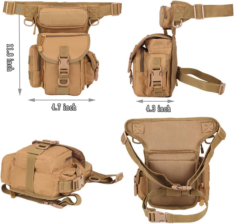 Tactical Drop Leg Bag Military Thigh Pack Outdoor Waist Leg Pouch Utility Hip Gear Pouch Motorcycle Riding Travel Storage Bag