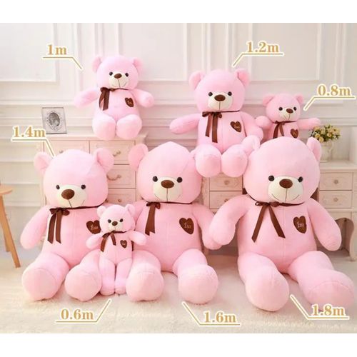 Giant Fluffy Teddy Bear Pink Soft Plush Stuffed Animal Hugging Doll Gift Toy For Kids Girls And Loved Ones