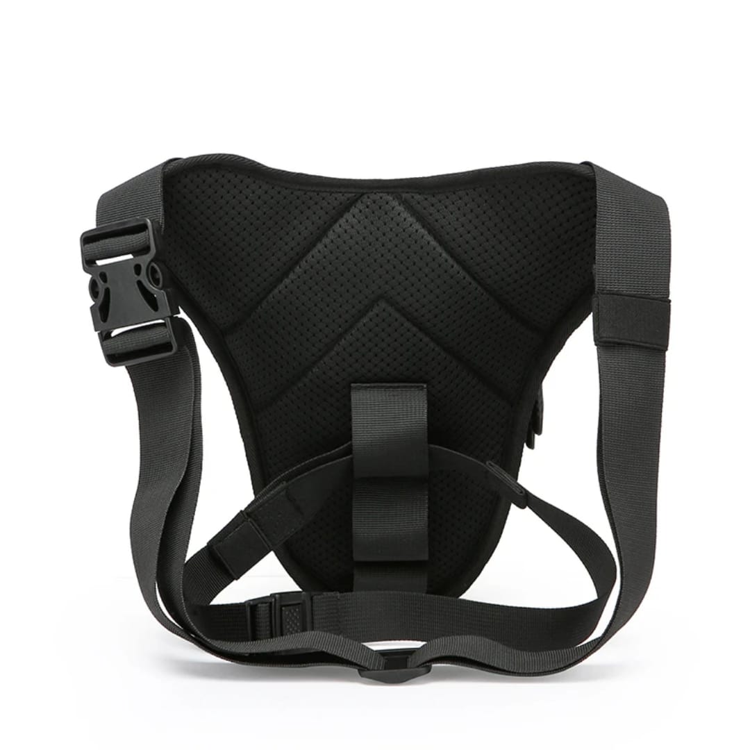 Motorcycle Leg Bag Waterproof Carbon Fiber Riding Waist Pack Shoulder Sling Storage Bag Black Outdoor Travel Utility Pouch