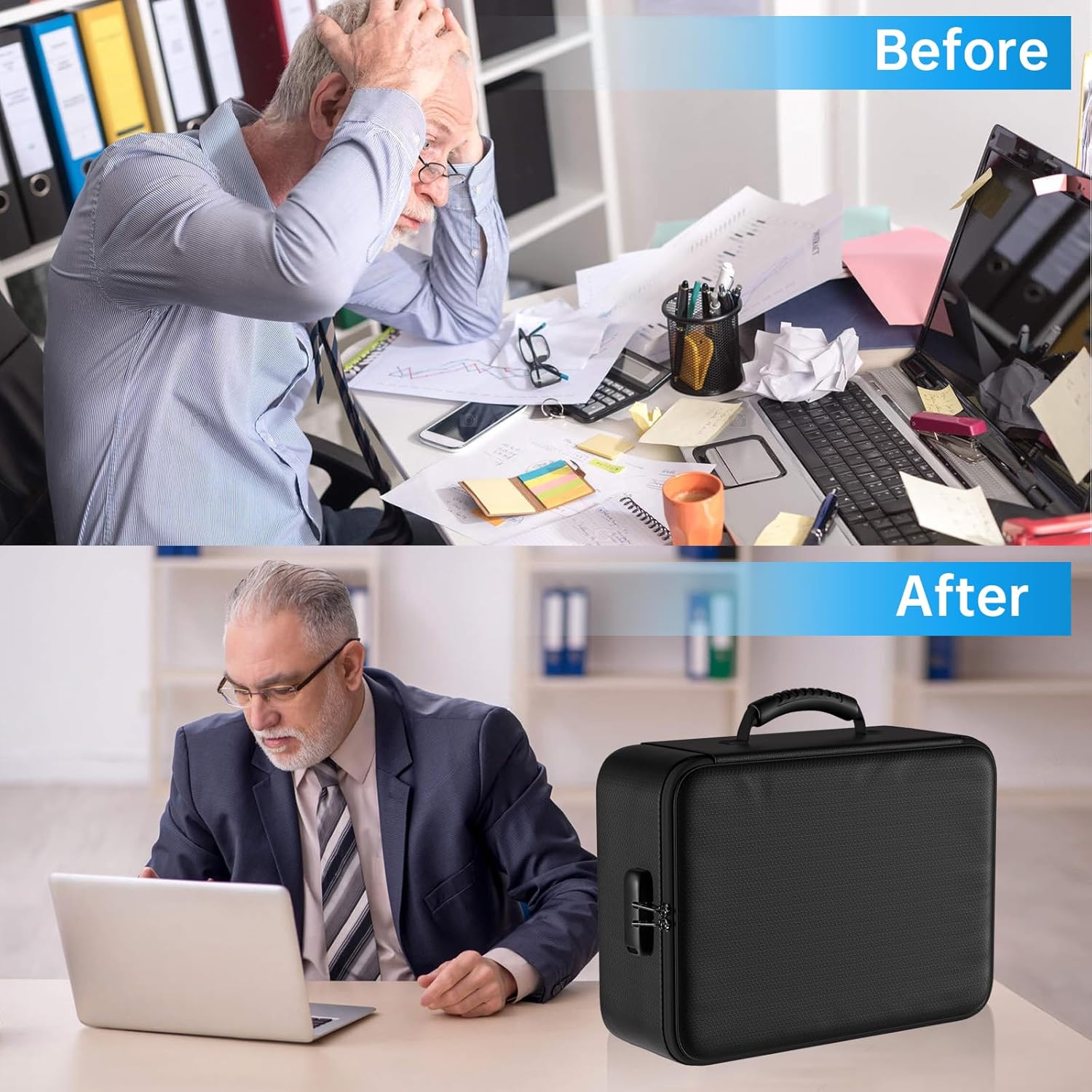 Fireproof Water Resistant Documents Organizer Storage Bag Portable Safe File Holder For Certificates Cash Passport And Important Documents