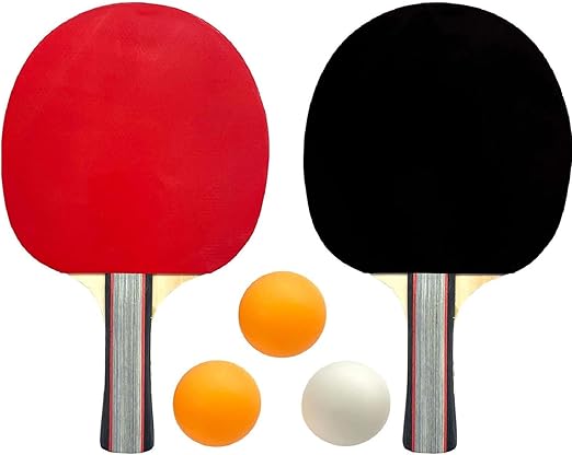 Table Tennis Racket Set Portable Ping Pong Kit With 2 Rackets 3 Balls And Zippered Carry Case For Indoor Outdoor Sports Play