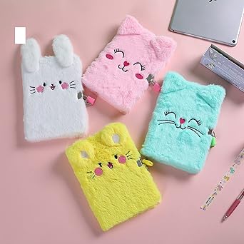 Ultra Soft Plush Fur Notebook With Cute 3D Cartoon Design For Journaling Note Taking School Office And Gift Use