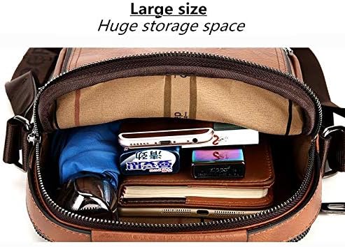 Jeep Dark Brown Leather Crossbody Shoulder Bag Business Messenger Bag For Men Travel Office Casual And Everyday Use