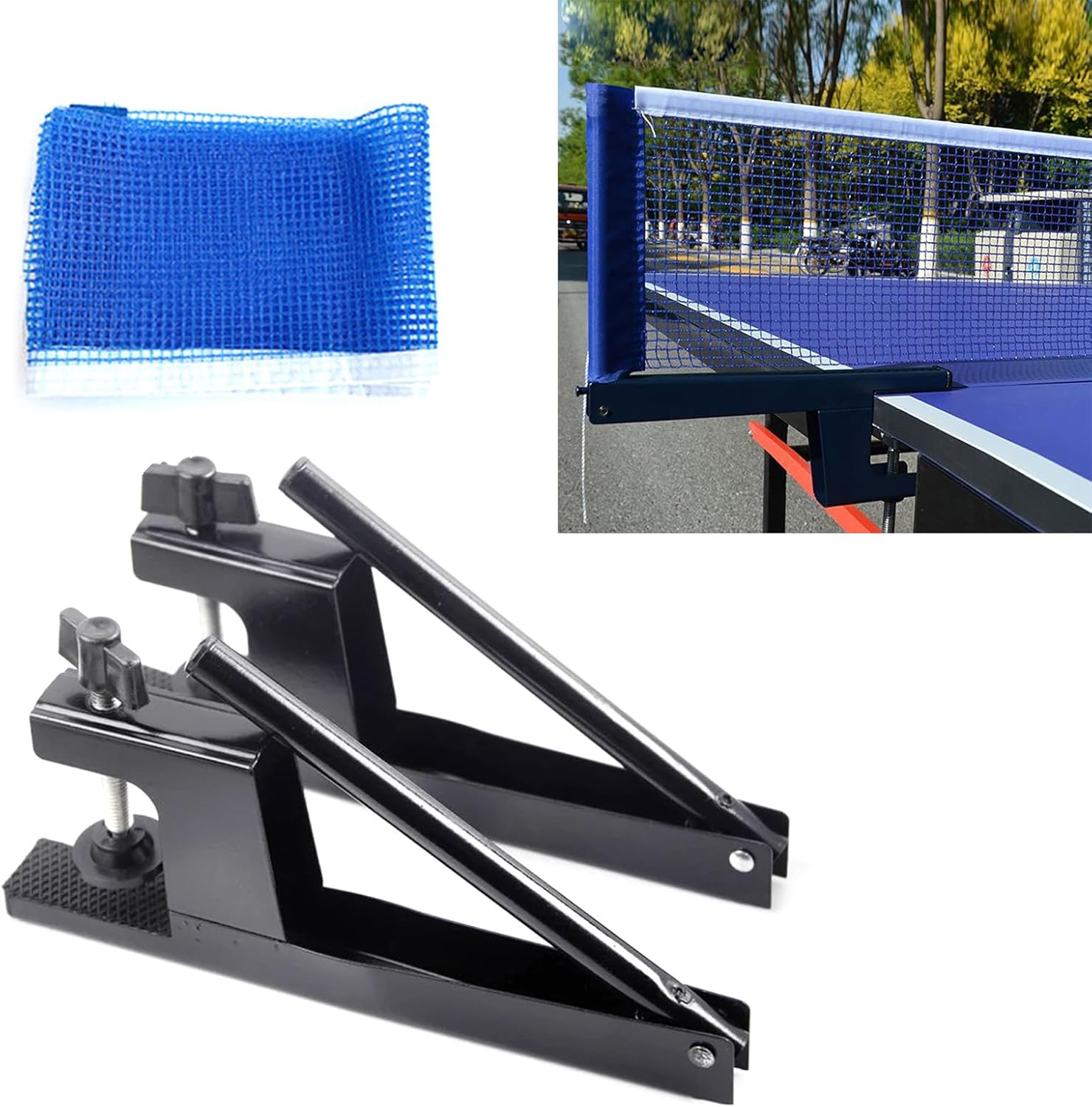 Professional Adjustable Table Tennis Net Set – Heavy Duty Metal Clamps Portable Ping Pong Net & Post Kit for Indoor & Outdoor Play