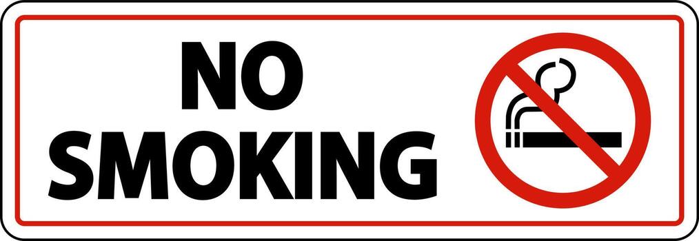 No Smoking Prohibition Symbol Sign Sticker – Safety Wall Sign for Office, Shop, Restaurant & Public Areas