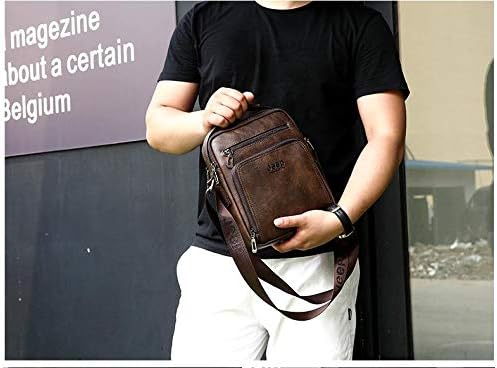 Jeep Dark Brown Leather Crossbody Shoulder Bag Business Messenger Bag For Men Travel Office Casual And Everyday Use