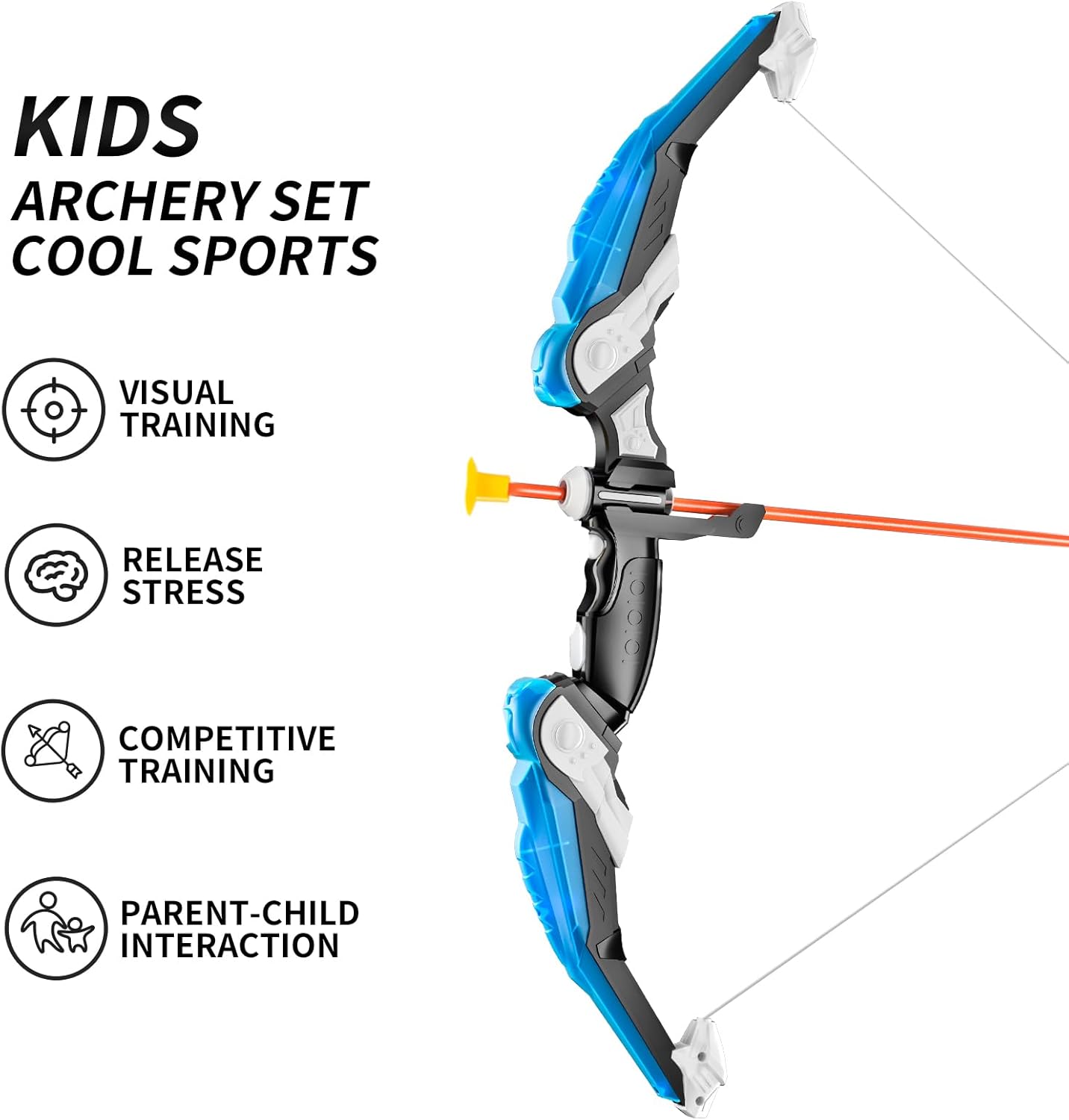 Kids Archer Fun Shooting Sport Bow And Arrow Toy Set With Target Indoor Outdoor Archery Training Game For Boys And Girls